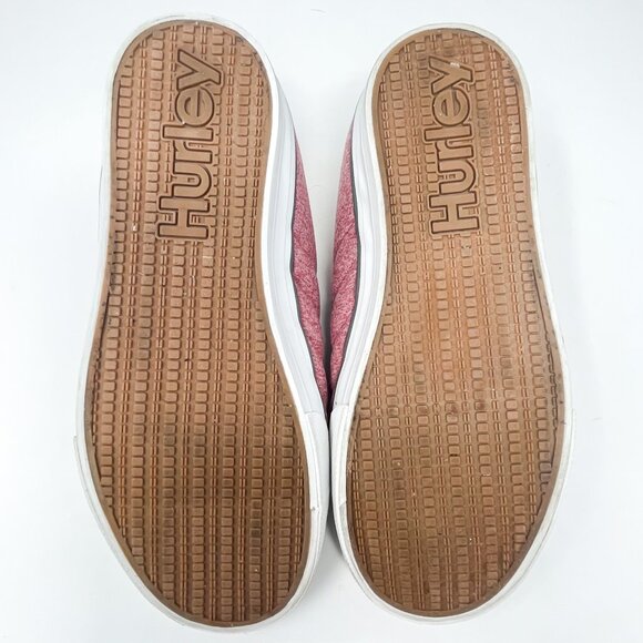 Hurley Arlo Puff Sneakers Pink/Red Lined Fabric Slip On Faux Fur Lined Women's 1 - Picture 8 of 10